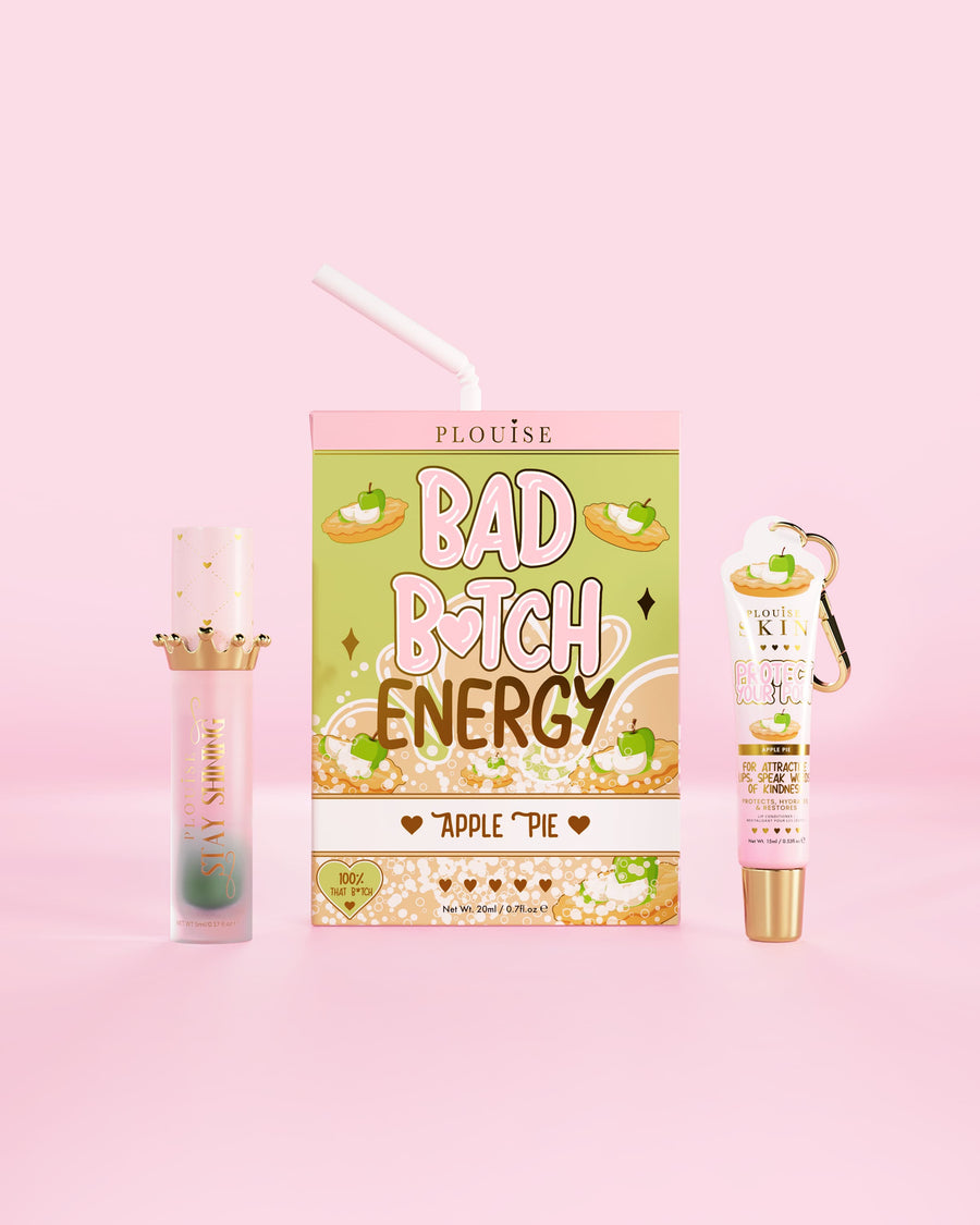 An Apple Pie Bad Bitch Energy av P.Louise med läppbalsam och läppolja