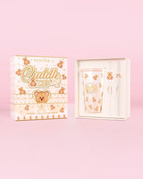 Bild på P.Louise Teddy Bear Steel Cuddle Cup Tumbler & Straw i förpackning med nalletryckdesign