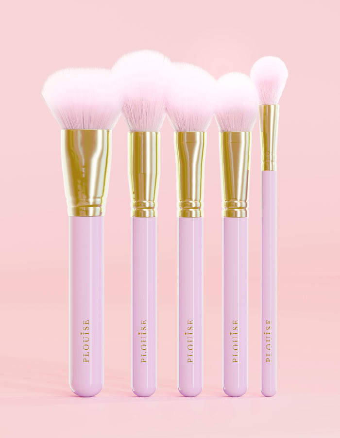 Precision Puffs 5-delade Purple Face Brush Set