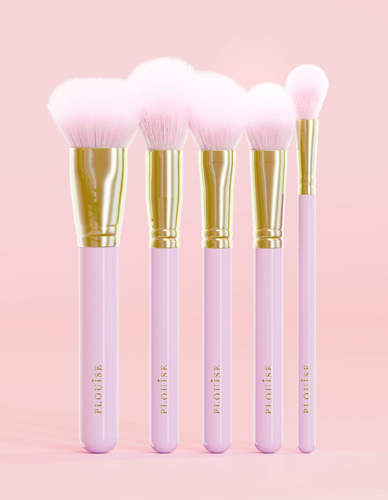 Precision Puffs 5-delade Purple Face Brush Set