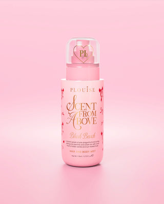 Pink bottle of P.Louise 'Scent From Above' hair and body mist in blush beach scent