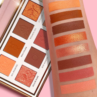 An arm with swatches on above a P.Louise Love Tapes palette
